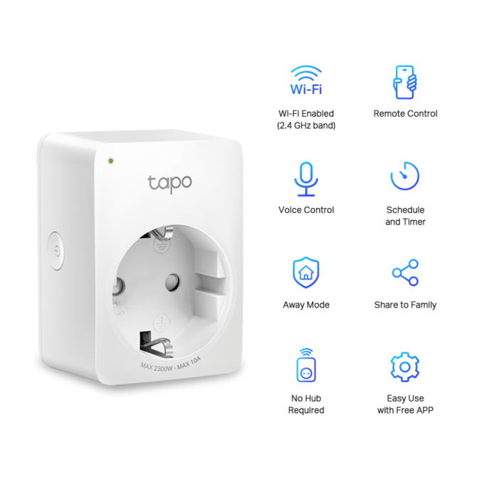TP-LINK Tapo P100 Mini Smart Wi-Fi vtičnica 6cvttz0kcce