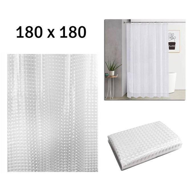 Univerzalna 3D PEVA zavesa za tuš kabine in kadi 180x180cm