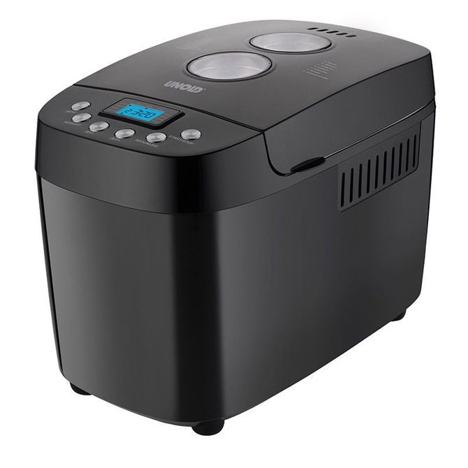 Avtomatski aparat za peko kruha Unold Backmeister Big 68525, 850 W, 1,5 kg kapaciteta, 15 programov, LCD zaslon, črna barva