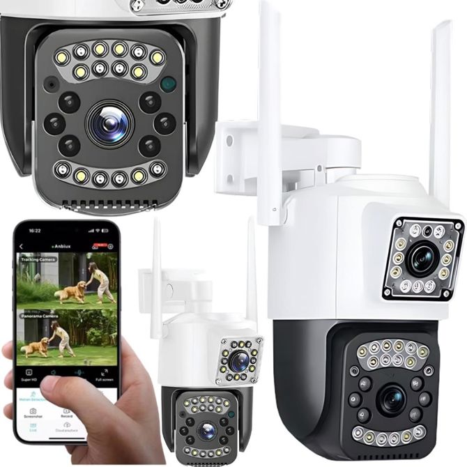 Brezžična vrtljiva videonadzorna kamera Verk, WIFI, 4G, 6MP, nočni vid, bele barve
