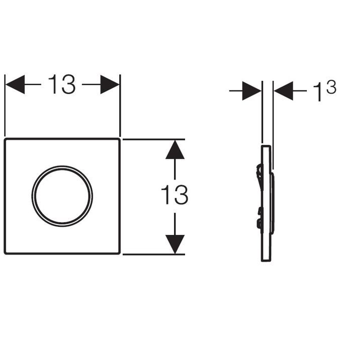 Aktivirna tipka za pisoar Geberit Sigma 10 116.015.KJ1, bela/sijajni krom/bela  2