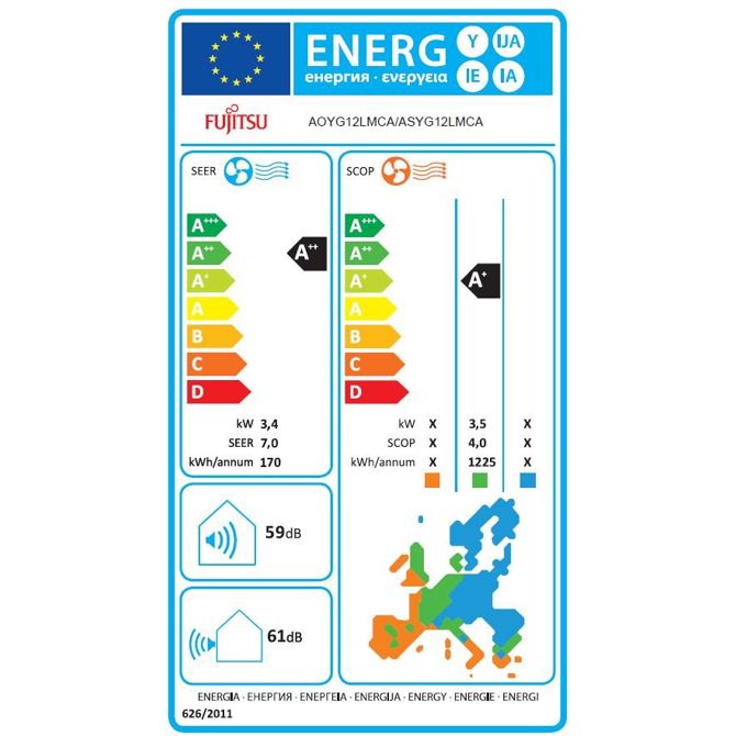 Klimatska naprava Fujitsu ASYG12LLCC +montaža 3