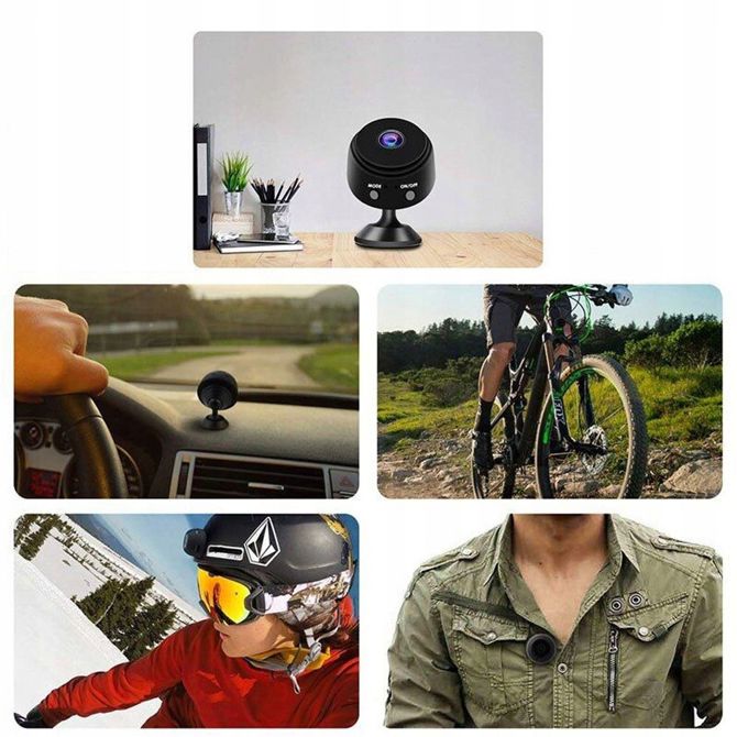 Akumulatorska mini WiFi Full HD spletna spy kamera z magnetom, 1080p, nočni vid, 150°, baterija 240 mAh 3,7 V 2