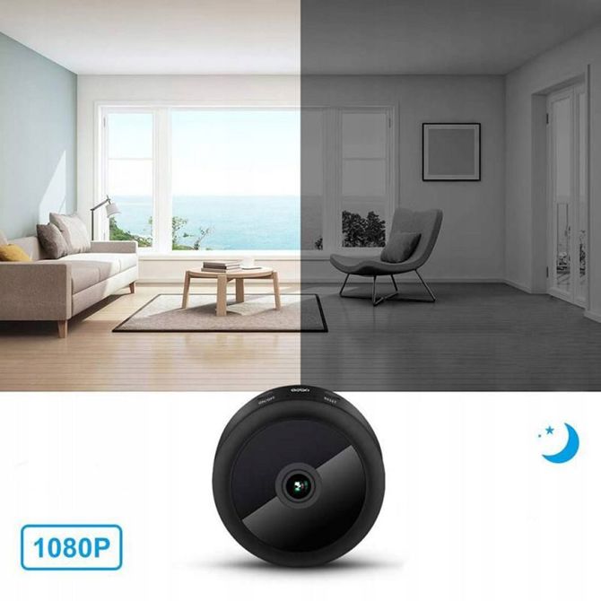 Akumulatorska mini WiFi Full HD spletna spy kamera z magnetom, 1080p, nočni vid, 150°, baterija 240 mAh 3,7 V 6