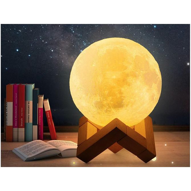 Akumulatorska LED 3D luna 11cm USB 6