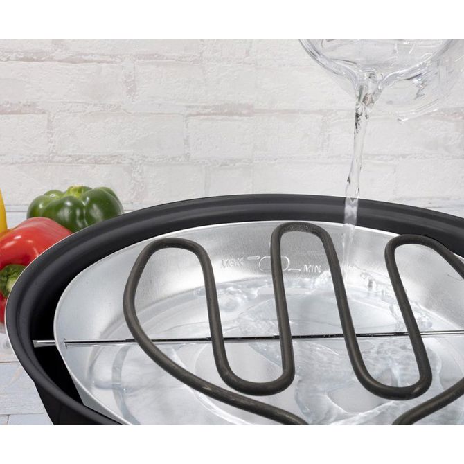 Električni žar ALPINA BBQ, 1250W, okrogel, brez razvoja dima, zunanja + notranja uporaba, odstranljivo stojalo, črn 3