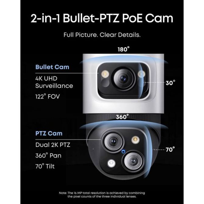 Kamera Anker Eufy Security PoE Bullet-PTZ S4 2