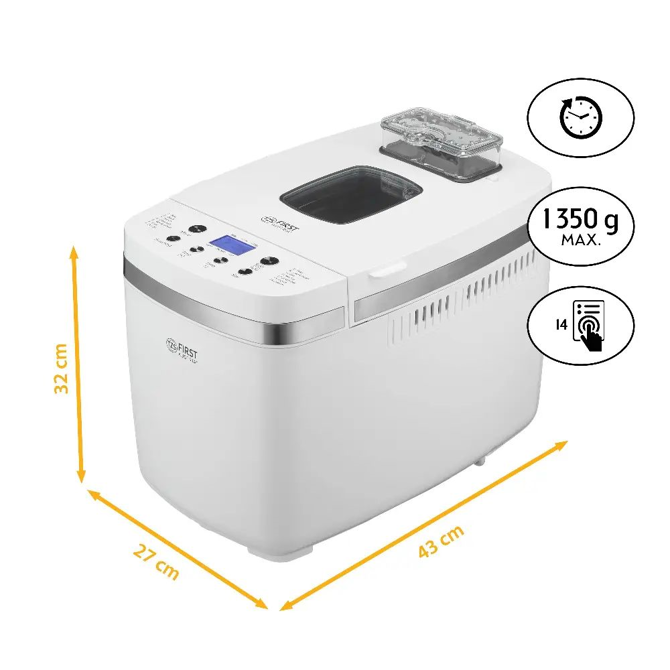 Aparat za peko kruha FIRST, 850W, 1350g, 14 programov 2