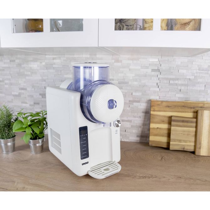 Aparat za sladoled 2 v 1 za ledeno kašo in mehki sladoled SOFIE (bel, za 1500 ml ledene kaše ali mehkega sladoleda, kompresor 150 W) 2