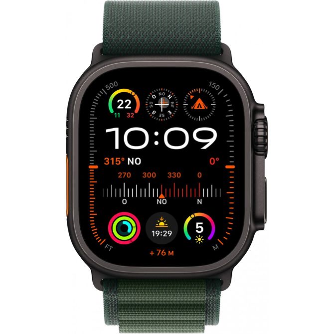 Apple Watch Ultra 2 GPS + Cellular 49 mm črno ohišje iz titana s temno zeleno alpsko zanko - srednje 2