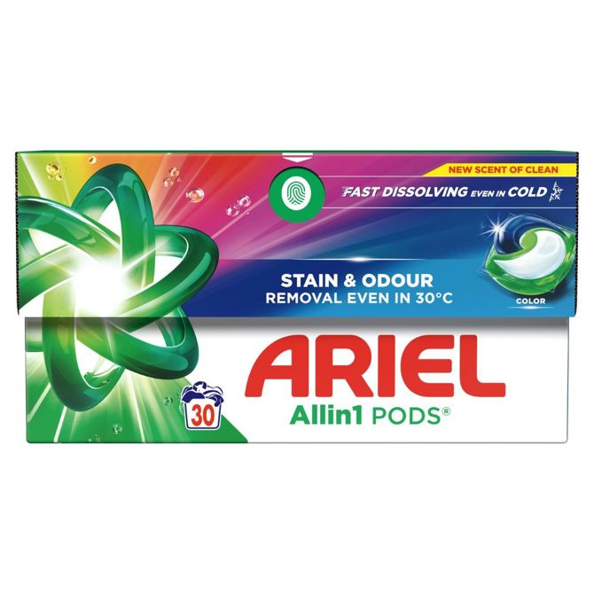 Kapsule za pranje barvnega perila Ariel color, 30 pranj 2