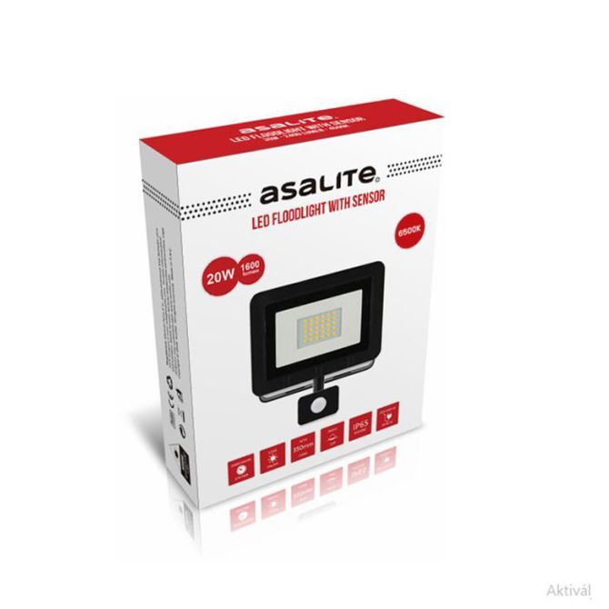ASALITE LED reflektor 20W 6500K, 1600Lm + senzor 2