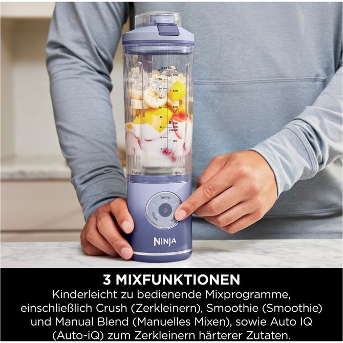 Blender Ninja Cordless Smoothie Maker Blast Max BC251EULD (sivka, na baterije, 570 ml skodelica) 2