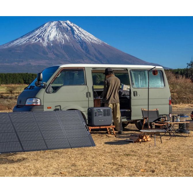 BLUETTI PV350 prenosni solarni panel, 350W moč, polnjenje polnilnih postaj, zložljiva oblika, stojalo, ročaj, UV odpornost, IP67 vodoodpornost, ETFE prevleka, MC4 konektor, črn 2