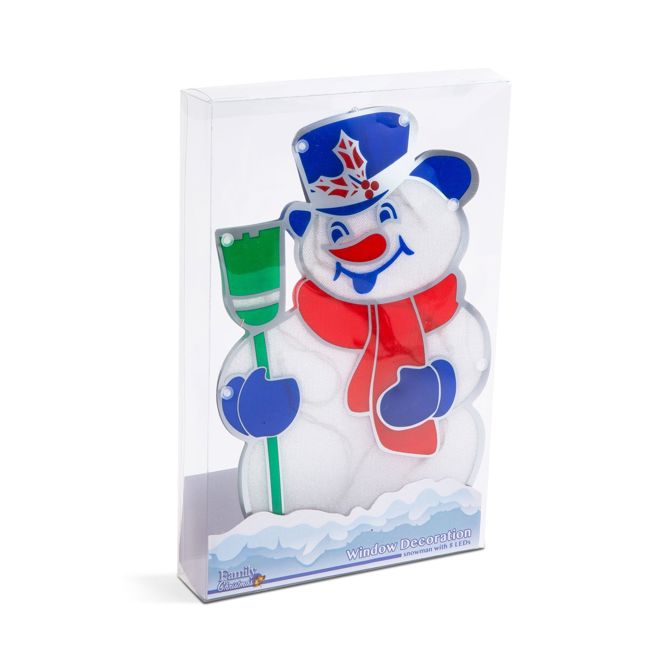 Božični LED PVC okenski dekor - Snežak - 26 x 17 cm 3