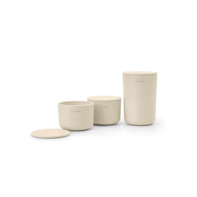 Set 3 lončkov za kopalnico Brabantia, bež 2