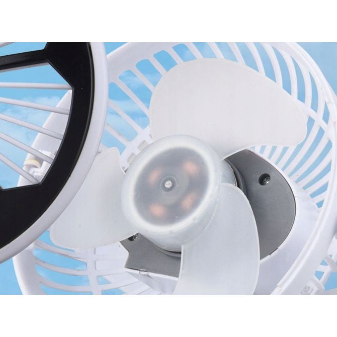 Ventilator Verk LED 1200mAh brezžični s sponko USB-C, 3 hitrosti, bel 6