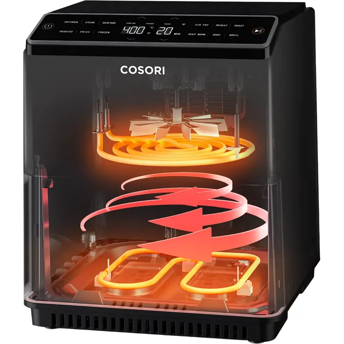 Cvrtnik na zrak Cosori Smart Dual Blaze CAF-P583S-KEUR, 6,4 l, 1700 W, 12 programov, LED zaslon, WiFi povezljivost 3