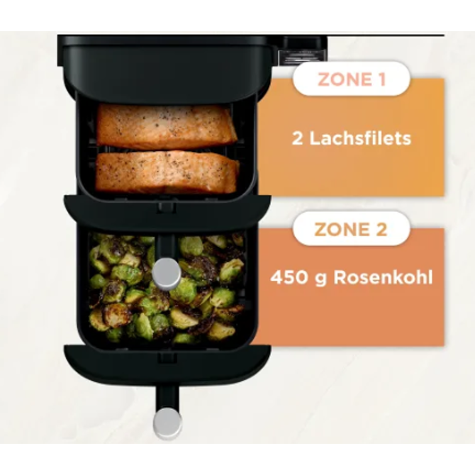 Cvrtnik Ninja Double Stack SL300EU, 2470 W, 2 košari za 3,8 l, črn 4