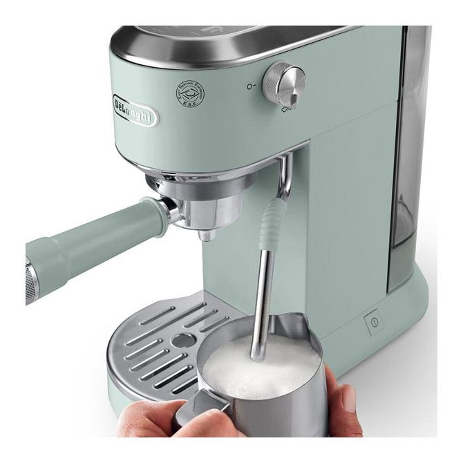 Kavni aparat DeLonghi Dedica Duo EC890.GR 15 barov, penilnik mleka, za kavne kapsule in mleto kavo, termoblok, siva 3