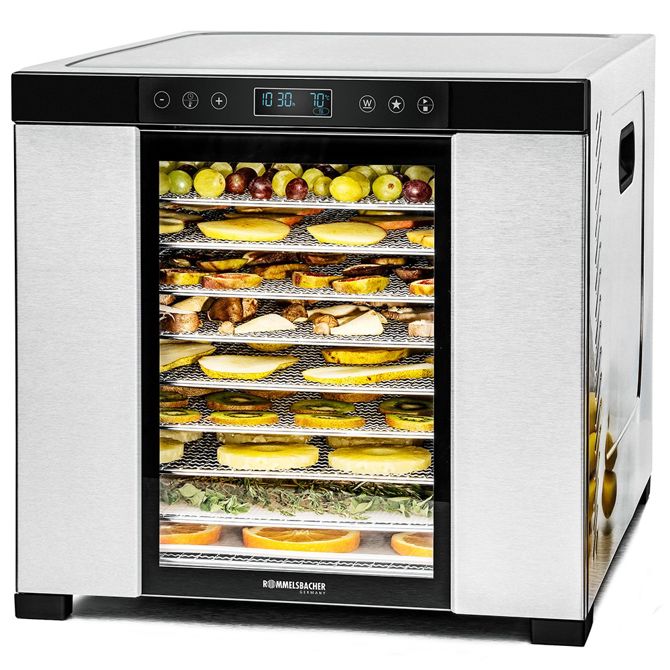 Dehidrator za hrano Rommelsbacher DA 1050 (nerjaveče jeklo/črna, 1100 W, površina sušenja 39,4 cm x 38 cm na nivo) 2