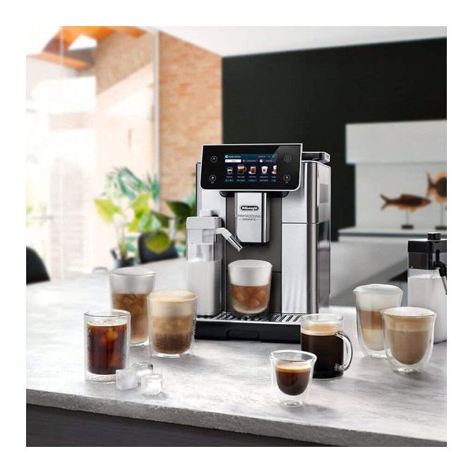 Kavni aparat DeLonghi ECAM630.75.TM PrimaDonna, avtomatski, 19 barov, vgrajen mlinček, TFT zaslon, penilnik mleka 5