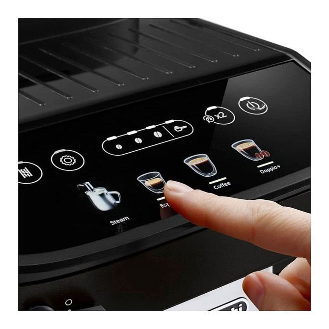 Kavni aparat DeLonghi ECAM 290.22.B Magnifica Evo, popolnoma avtomatski, vgrajen mlinček, 15 barov, črna barva 3
