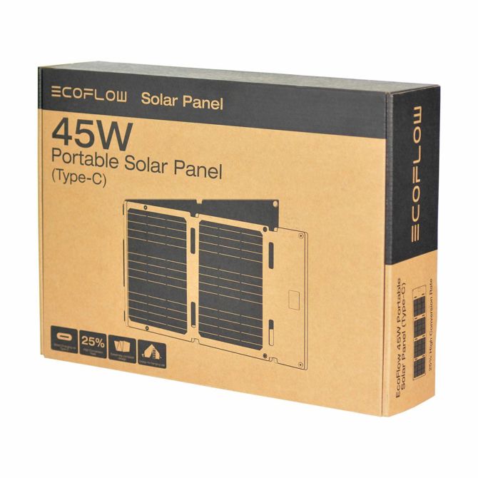 Potovalni solarni panel EcoFlow EFSOLAR45-TYPE-C, 45 W, USB-C izhod, TOPCon 25 %, IP68, zložljiv 6