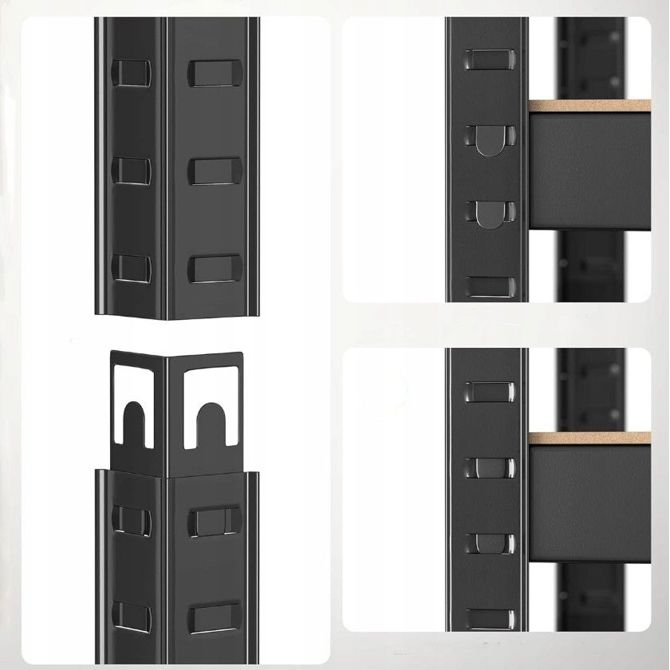 EXTRALINK 4-NASTROJNA POLICA 180X120X60 ČRNA 500 KG PRO-0667 4