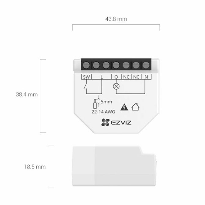 EZVIZ pametno stikalo T35W vgradno belo 4