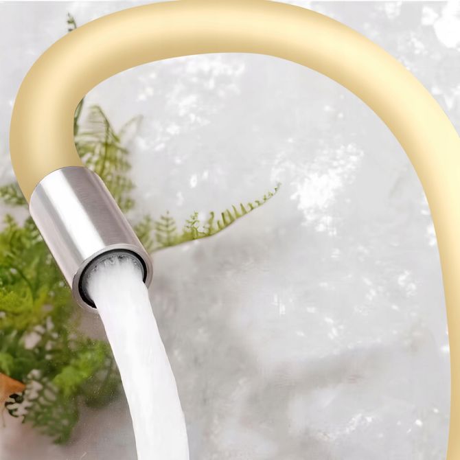 FLEX enoročna kuhinjska kromirana armatura z gibljivo cevjo bež 360° 6