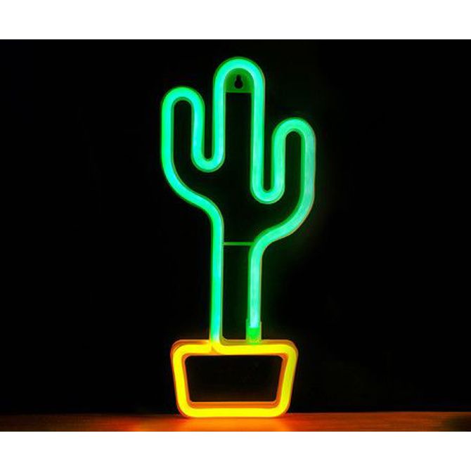 FOREVER Cactus NEON LED luč, dekorativna, LED tehnologija, napajanje na USB ali 3x AA baterije, stikalo za vklop / izklop, 200cm kabel, zelena, oranžna 4