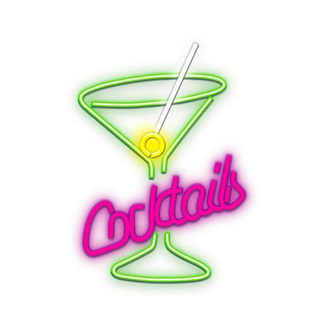 FOREVER Cocktails NEON LED luč, dekorativna, prilagodljiva svetlost, napajanje na USB, stikalo za vklop / izklop, zelena, roza, rumena, bela 2