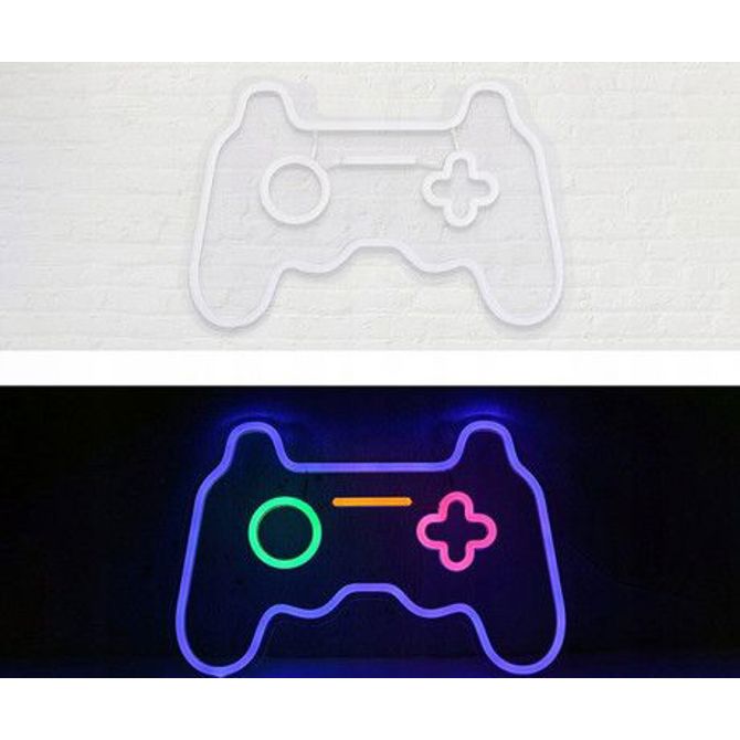 FOREVER Gamepad NEON LED luč, dekorativna, prilagodljiva svetlost, napajanje na USB, stikalo za vklop / izklop, modra, rdeča, zelena, rumena 3