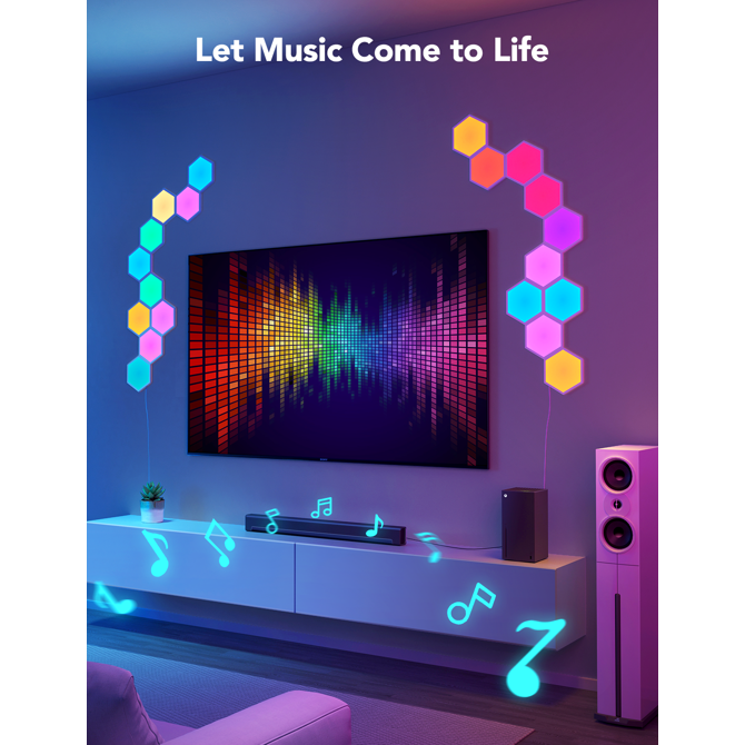 LED svetlobni paneli Govee Glide Hexa Light Panels Expansion 2 Pack, RGBIC, pametni, razširitveni komplet, 16 milijonov barv 6