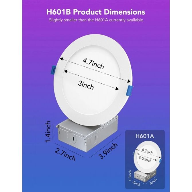 Pametne vgradne LED stropne luči Govee RGBWW Recessed Downlight, 2-pak, RGB + bela svetloba, Wi-Fi in Bluetooth, glasovno upravljanje 6