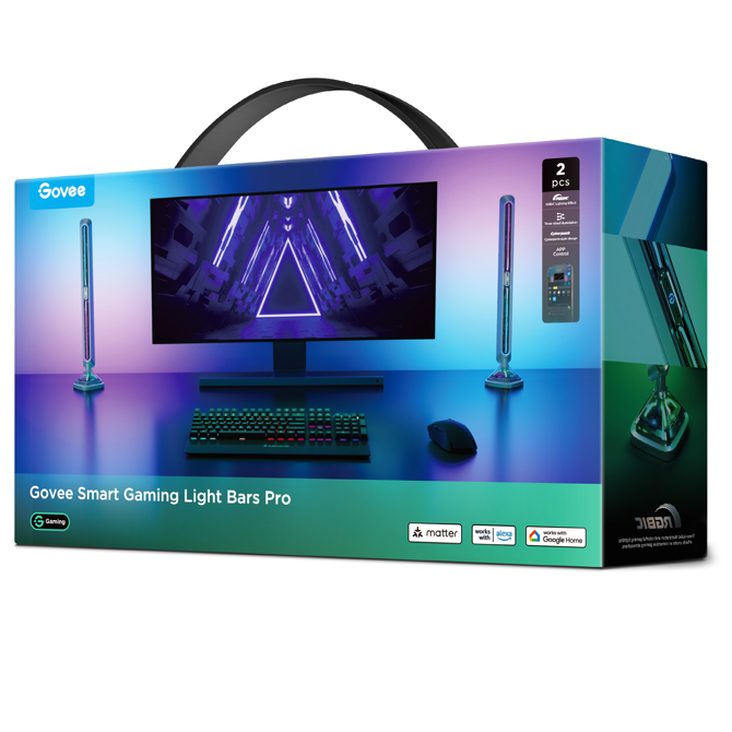 LED gaming svetlobni palici Govee Smart Gaming Lights Pro, RGBIC, pametna, DreamView, 16 milijonov barv 4