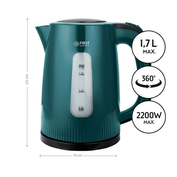 Grelnik vode FIRST 1,7L, 2200W, zelene barve 2