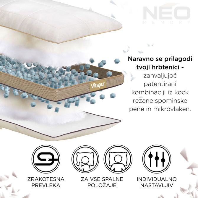 Hibridni vzglavnik Vitapur NEO Bamboo Memory - 50x70 cm 4