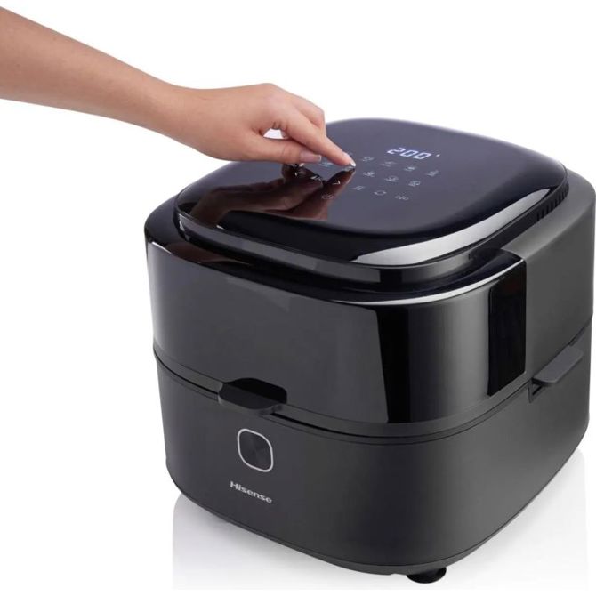 Cvrtnik na vroč zrak Hisense HAF1350DR, 6,7 l, 1350 W, samodejno mešanje, črne barve 4