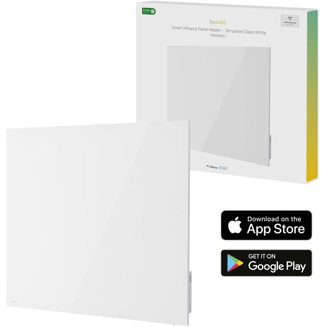 Hombli pametna infrardeča steklena grelna plošča 2024 400W bela 3