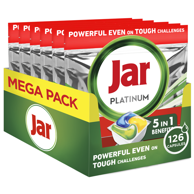 Kapsule za strojno pomivanje Jar Platinum AIO, Lemon 126 kos 3