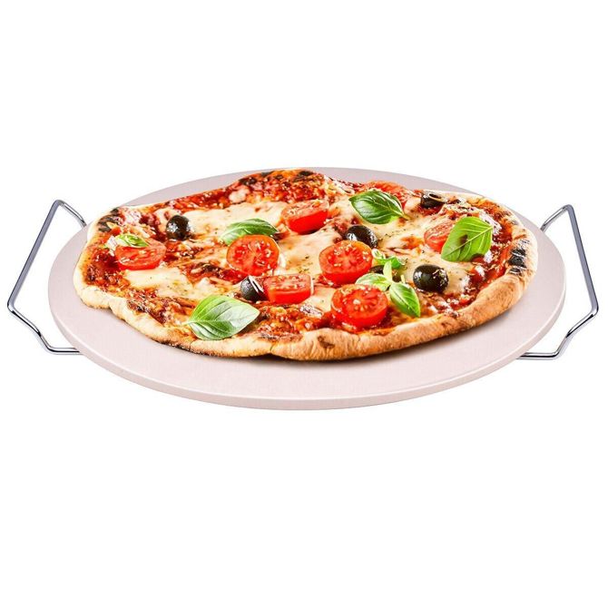 Kamen za peko pizze 33cm + držalo 3