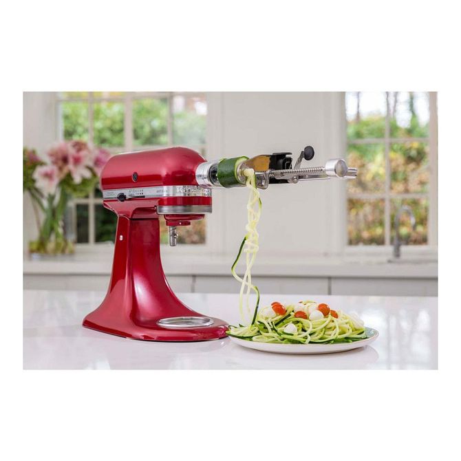 Rezalnik Kitchenaid 5KSM1APC spiralni, kovinska konstrukcija, za stoječi mešalnik, 4 nastavljiva rezila, enostavno čiščenje 5
