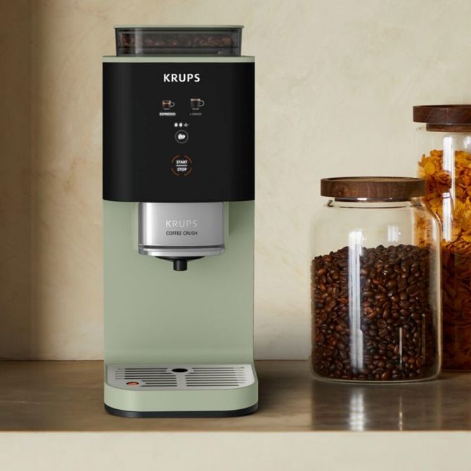 Avtomatski kavni aparat Krups Coffee Crush+ SA401LE0, 15 bar, 1,8 l, zelene barve 3