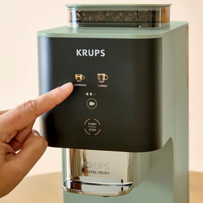 Avtomatski kavni aparat Krups Coffee Crush+ SA401LE0, 15 bar, 1,8 l, zelene barve 4