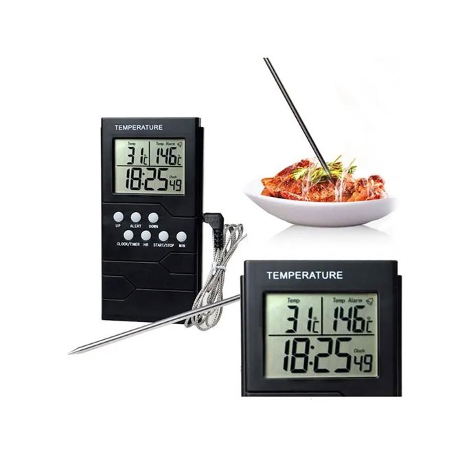 LCD kuhinjski termometer Verk s sondo 95cm do 300°C za meso 3