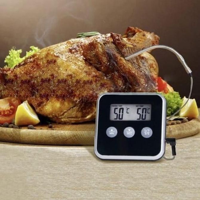 LCD kuhinjski termometer s sondo do 250°C 4