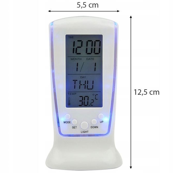 LCD LED digitalna budilka s termometrom 5