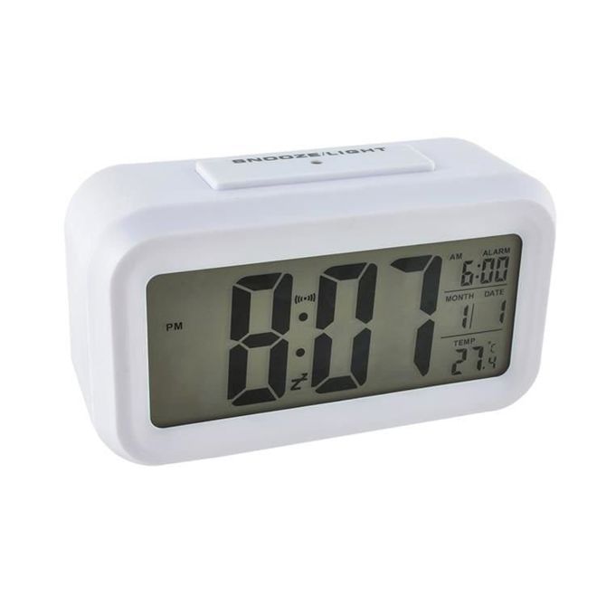 LED bela digitalna budilka in termometer 3